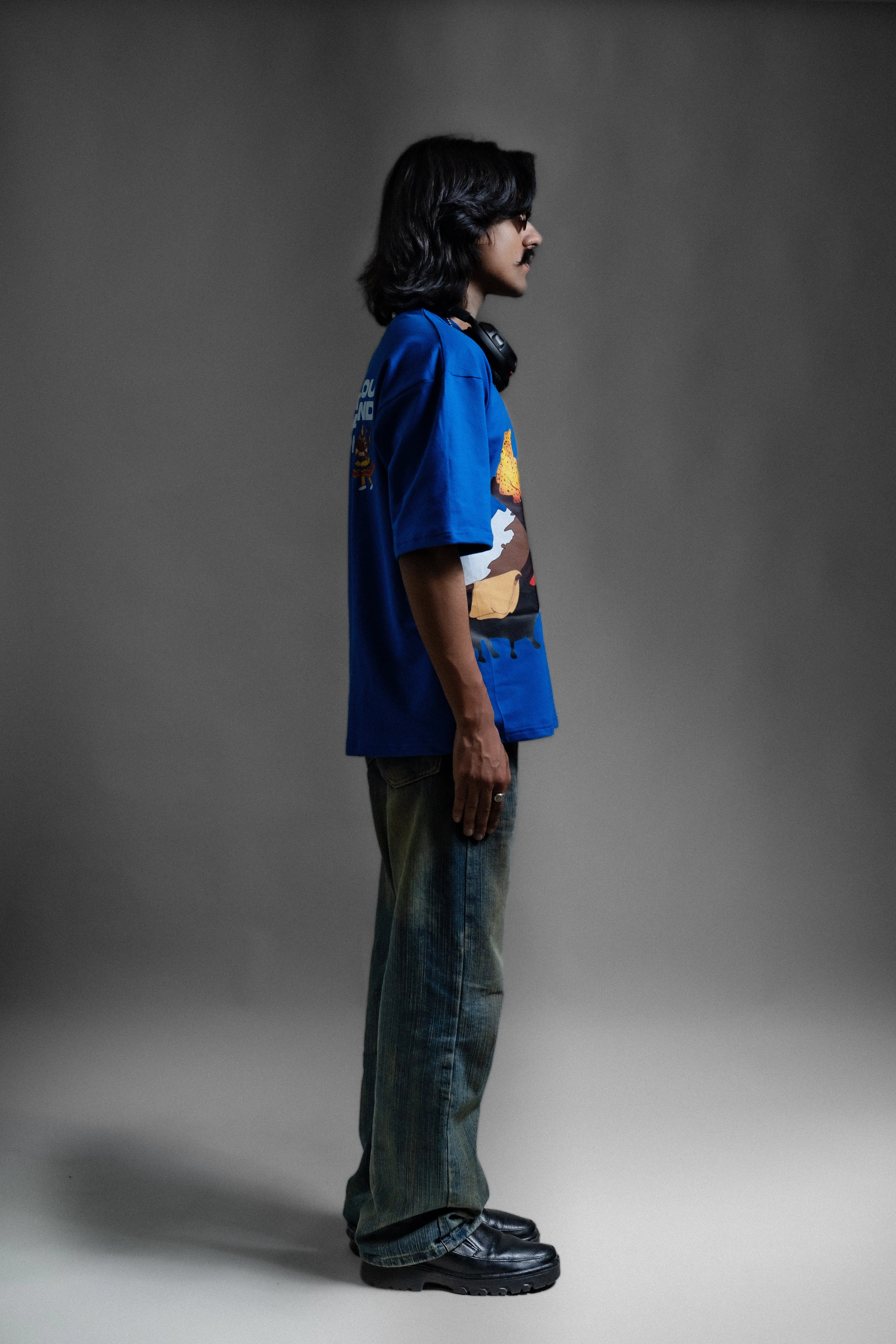 Nomad Line Blue Oversized Tee